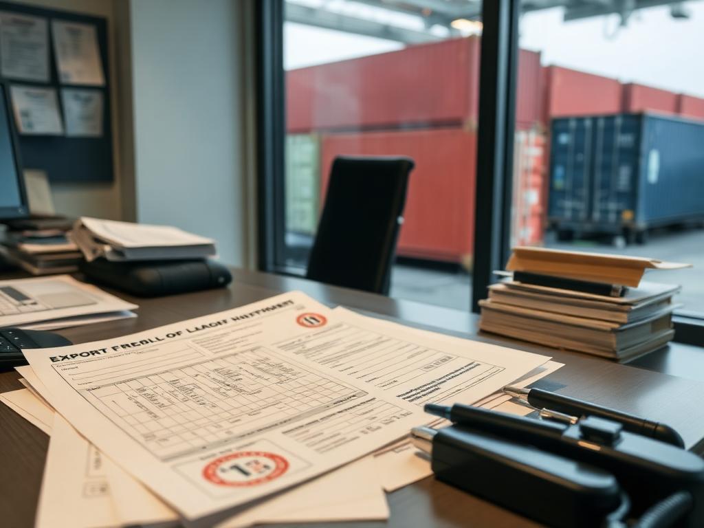 Export documentation prepared in the Herwa logistics office